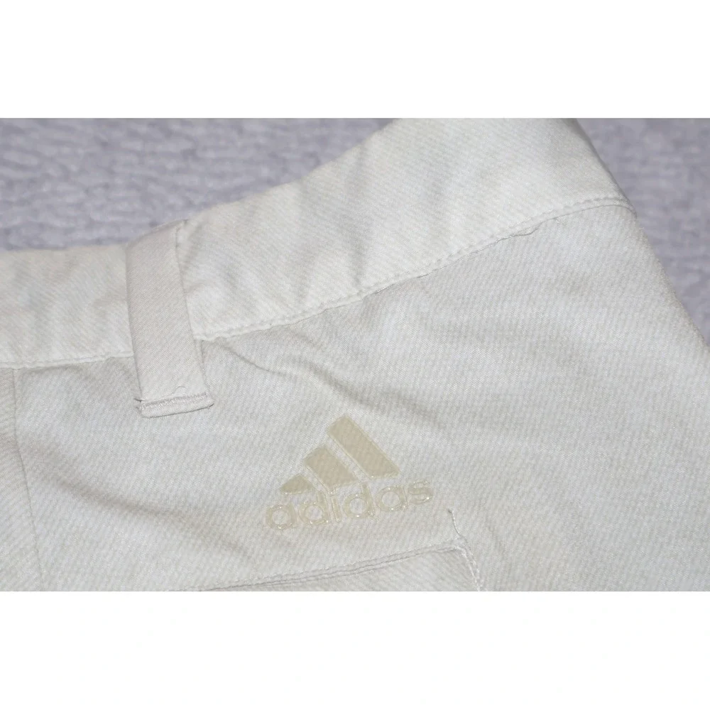 Adidas Golf Pants Mens 42x32 Beige Tan Flat Front Performance Stretch **